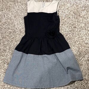 Crazy 8 Girls Colorblock Sleeveless Dress - Black, Gray & Cream
